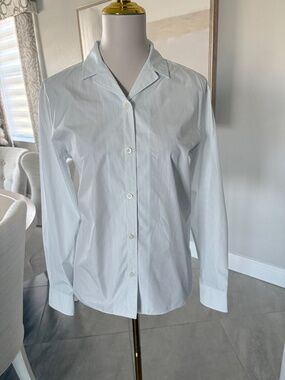 NWT Theory White Multi Sleek Micro Striped Shirt